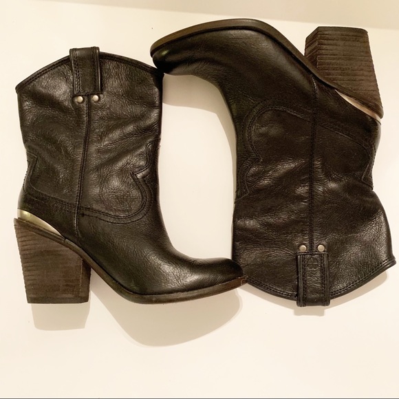 Lucky Brand Shoes - Lucky Brand Elle Black Leather Ankle Boots SZ6.5